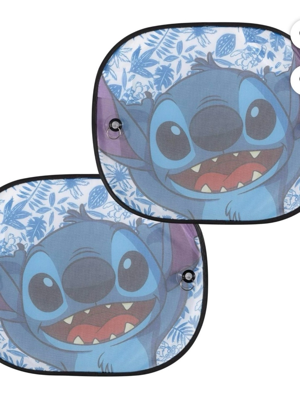 Disney Stitch Car Side Sun Shades - Blue with Purple Hibiscus